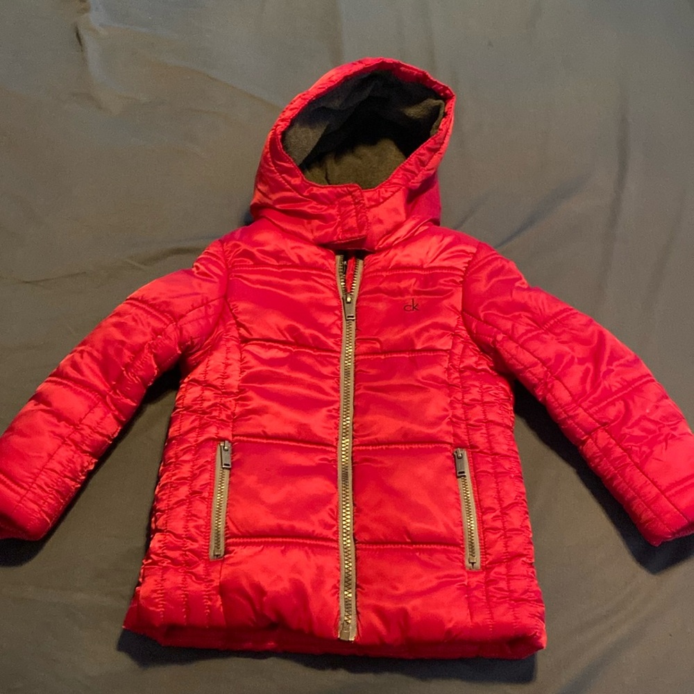 Calvin Klein Fleece lined red puffer coat